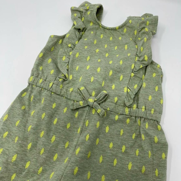Focus Kids Girls Green Ruffle Shoulder Shorts Snap Closure Romper 24 Months - Picture 3 of 8